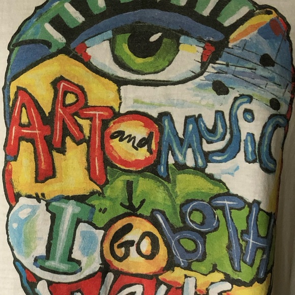 Vintage 90s XL Fred Babb Art and Music I go both ways Grunge art legend t shirt - Picture 7 of 12